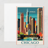 Chicago  Illustratie Notitiekaartje (Voorkant / Achterkant)