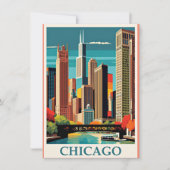 Chicago  Illustratie Notitiekaartje (Voorkant)