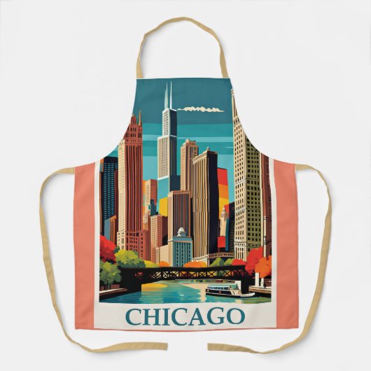 Chicago  Illustratie Schort (Voorkant)