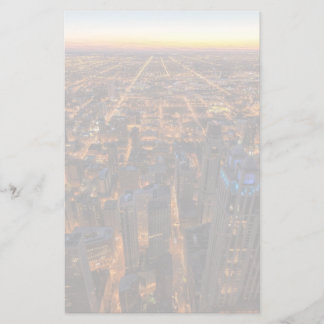 Chicago in de stad bij zonsondergang briefpapier