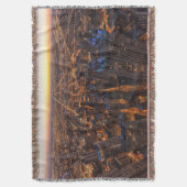 Chicago in de stad bij zonsondergang deken (Voorkant Verticaal)