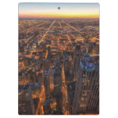 Chicago in de stad bij zonsondergang klembord (Achterkant)