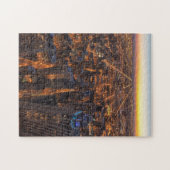 Chicago in de stad bij zonsondergang legpuzzel (Horizontaal)