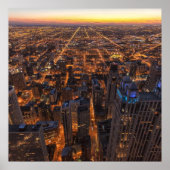 Chicago in de stad bij zonsondergang poster (Voorkant)