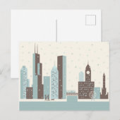 Chicago in de winter briefkaart (Voorkant / Achterkant)