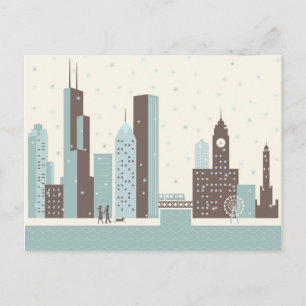 Chicago in de winter briefkaart