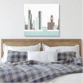 Chicago in de winter canvas afdruk (Insitu (Slaapkamer))