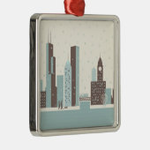 Chicago in de winter metalen ornament (Rechts)