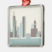 Chicago in de winter metalen ornament (Links)
