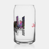 Chicago in graffiti met monogram blikvorm glas (Links)