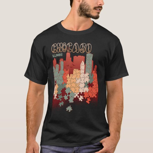Chicago In Illinois Travel Souvenir T-shirt (Voorkant)