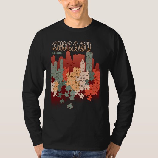Chicago In Illinois Travel Souvenir T-shirt (Voorkant)