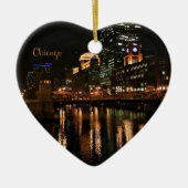 Chicago in Night cityscape Keramisch Ornament (Voorkant)