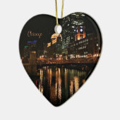 Chicago in Night cityscape Keramisch Ornament (Links)