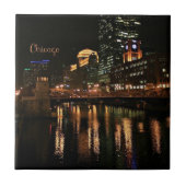 Chicago in Night cityscape Tegeltje (Voorkant)