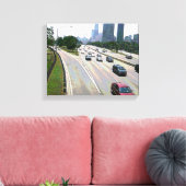 Chicago in zandsteen canvas afdruk (Insitu (Woonkamer))