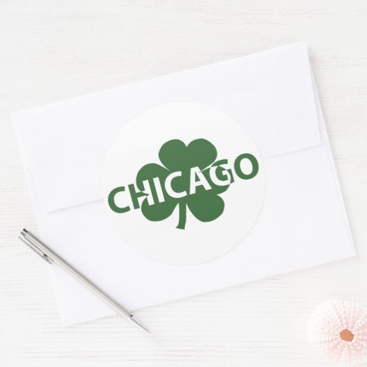 Chicago Irish Shamrock Sticker (Envelop)