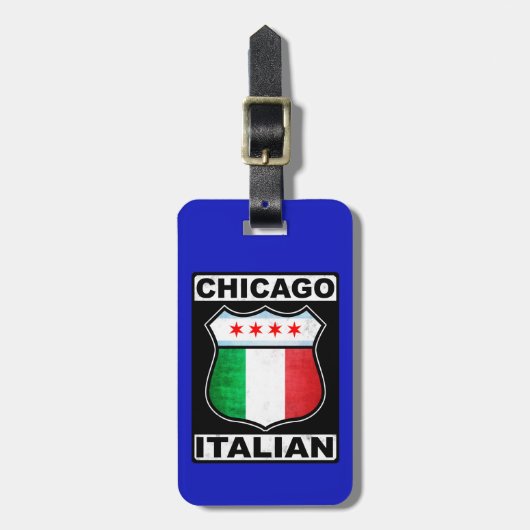 Chicago Italiaans-Amerikaanse Bagagelabel Sjabloon (Voorkant verticaal)