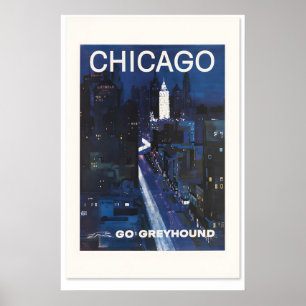Chicago Jaren 60 Vintage Reisposter Klassiek Poster