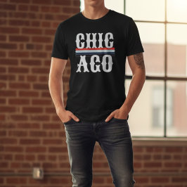 Chicago : jaren '80  Rood Blauw en wit strepen T-shirt
