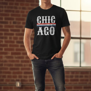 Chicago : jaren '80  Rood Blauw en wit strepen T-shirt