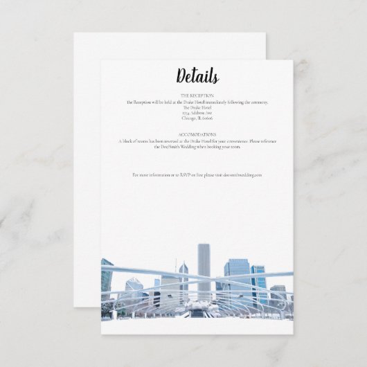 Chicago — Kaart gegevens (Voorkant / Achterkant)