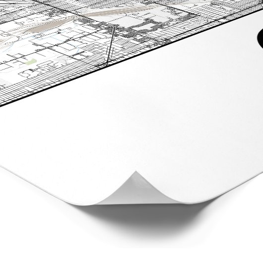 Chicago-kaart Poster (Hoek)