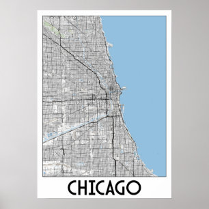 Chicago-kaart Poster