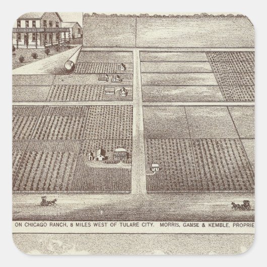 Chicago, Kay ranches Vierkante Sticker (Voorkant)