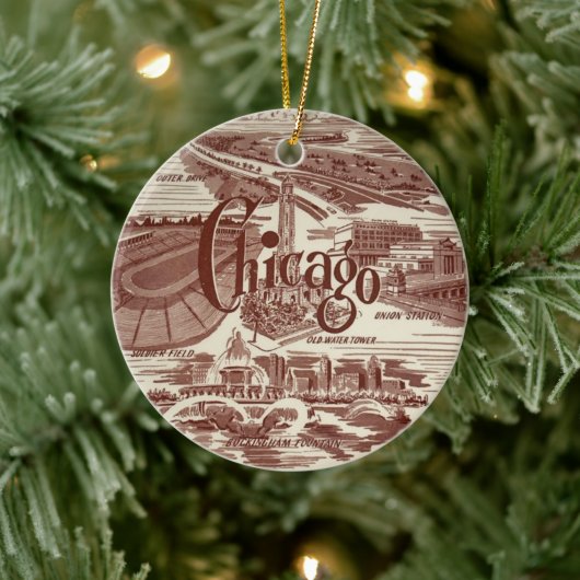 Chicago Keramisch Ornament (Boom)