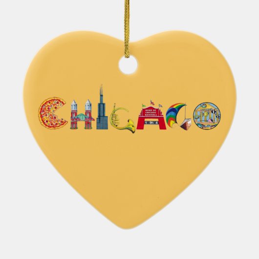 Chicago Keramisch Ornament (Achterkant)