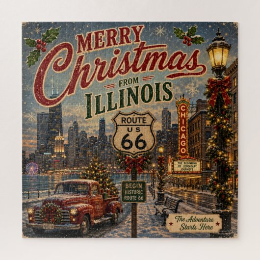 Chicago Kerst Moederweg Spelletjesavond Legpuzzel (Verticaal)