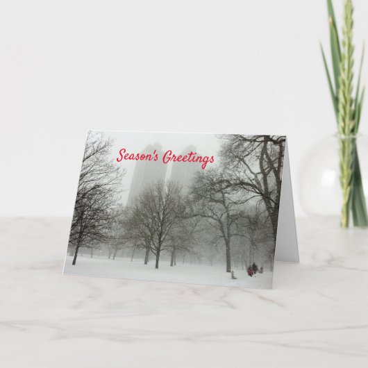 Chicago kerstkaartje Seizoensfeest Greetings Holid Kaart (Voorkant)