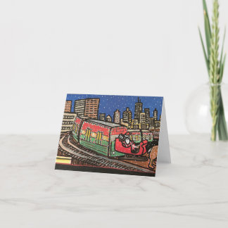Chicago Kerstman Trein CTA Feestdagen Kaart