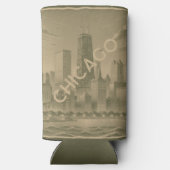 Chicago Khaki Green Tan Skyline Seltzer Blikjeskoeler (Achterkant)