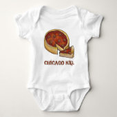 CHICAGO KIND Illinois Deep Dish Pepperoni Pizza Romper (Voorkant)