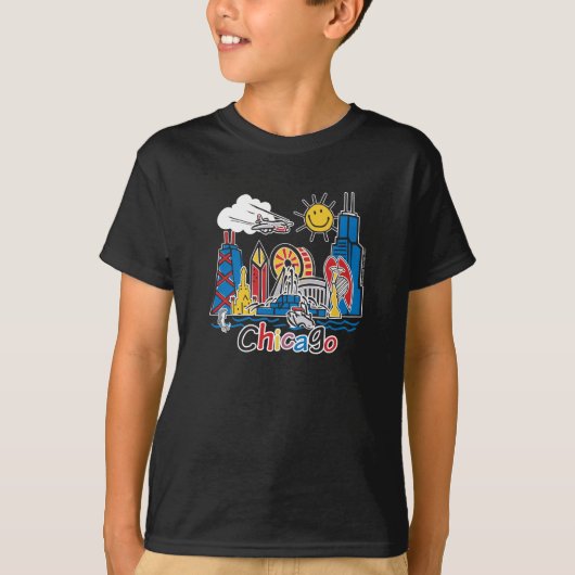 Chicago Kinder Dark T-shirt (Voorkant)