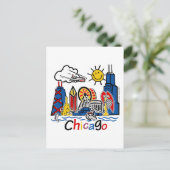 Chicago Kinder Skyline Briefkaart (Staand voorkant)