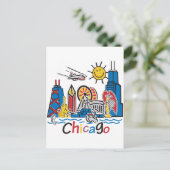 Chicago Kinder Skyline Briefkaart (Staand voorkant)