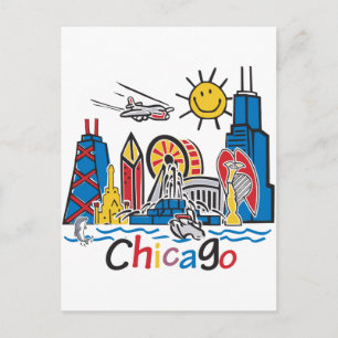 Chicago Kinder Skyline Briefkaart