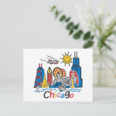 Chicago Kinder Skyline Briefkaart (Staand voorkant)