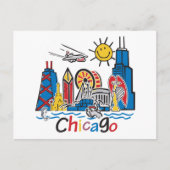 Chicago Kinder Skyline Briefkaart (Voorkant)