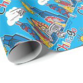 Chicago Kinder Skyline Cadeaupapier (Rol Hoek)