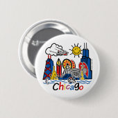 Chicago Kinder Skyline Ronde Button 5,7 Cm (Voorkant /achterkant)