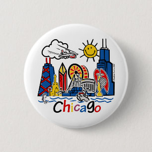 Chicago Kinder Skyline Ronde Button 5,7 Cm