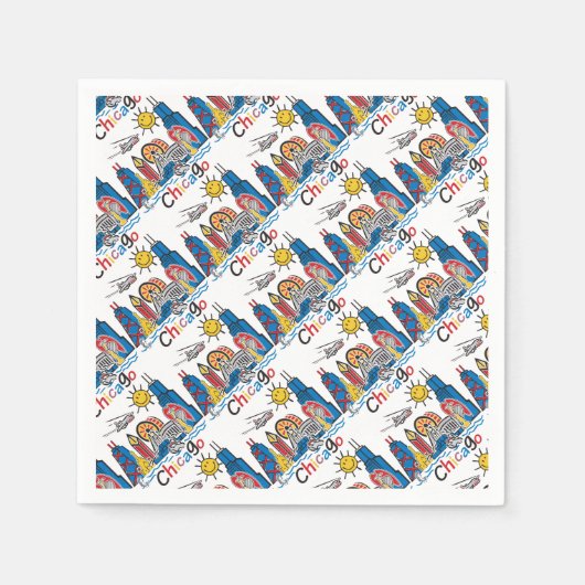 Chicago Kinder Skyline Servetten (Voorkant)