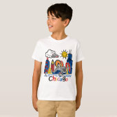 Chicago Kinder Skyline T-shirt (Voorkant volledig)