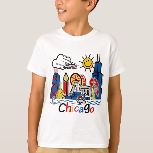 Chicago Kinder Skyline T-shirt (Voorkant)