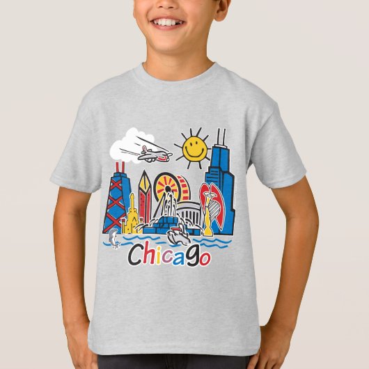 Chicago Kinder Skyline T-shirt (Voorkant)
