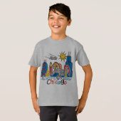 Chicago Kinder Skyline T-shirt (Voorkant volledig)